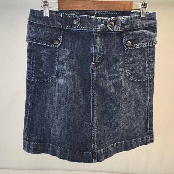 Citizens of Humanity Denim Mini Skirt Dark Wash Pockets Women's Tag Size 28 - Picture 1 of 6